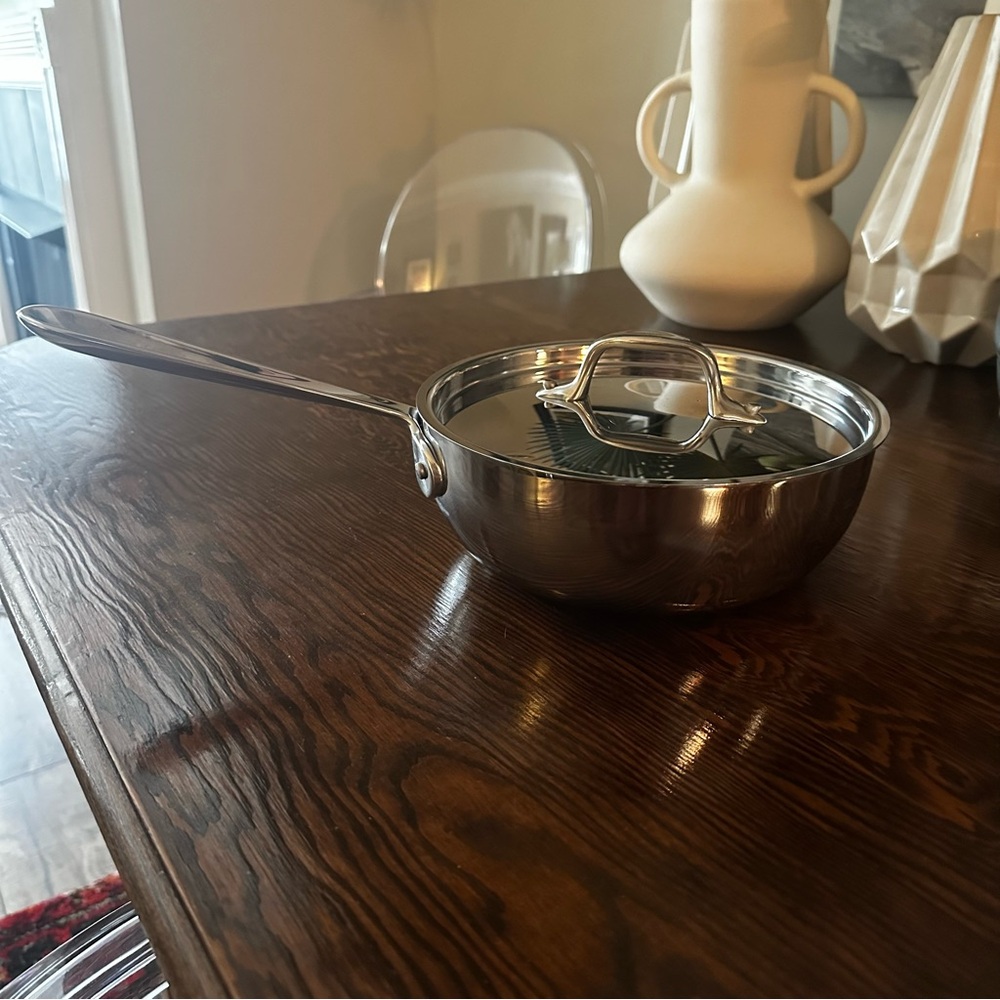 All Clad D3 Stainless Steel Saucier with Lid